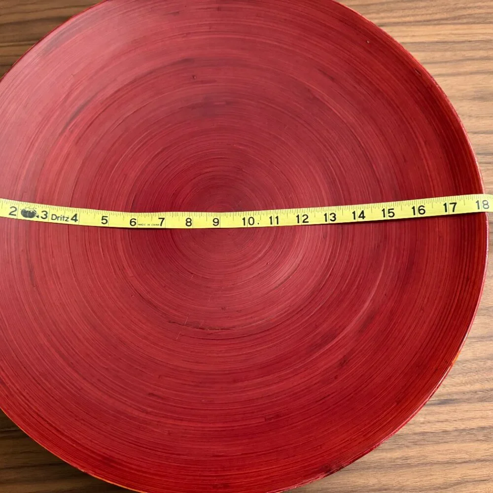 Deep Red Wood Plate - for Decor